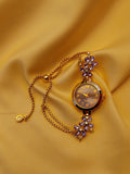 "Amethyst" - elegante Armbanduhr mit lila Kristallblüten