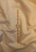 Pearl - goldene Damen Schmuckuhr mit Perlenelementen